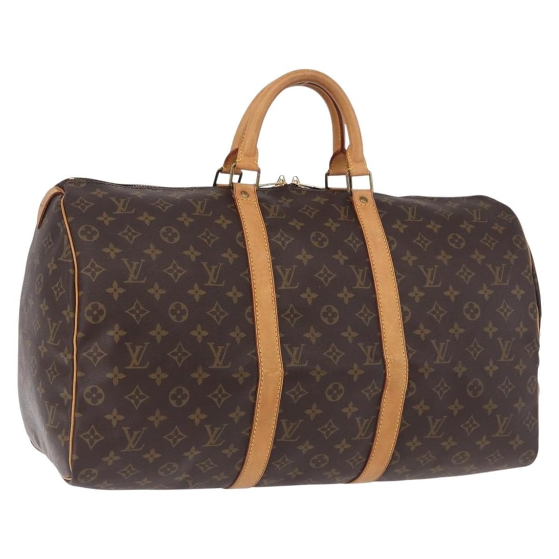 LOUIS VUITTON Keepall 50 Monogram Canvas Boston Bag M41426: LOUIS VUITTON Keepall 50 Monogram Canvas Boston Bag M41426 Louis Vuitton Keepall 50 Boston bag in Monogram canvas, made in France. This piece is offered as the bag only, with no item box or dust bag i