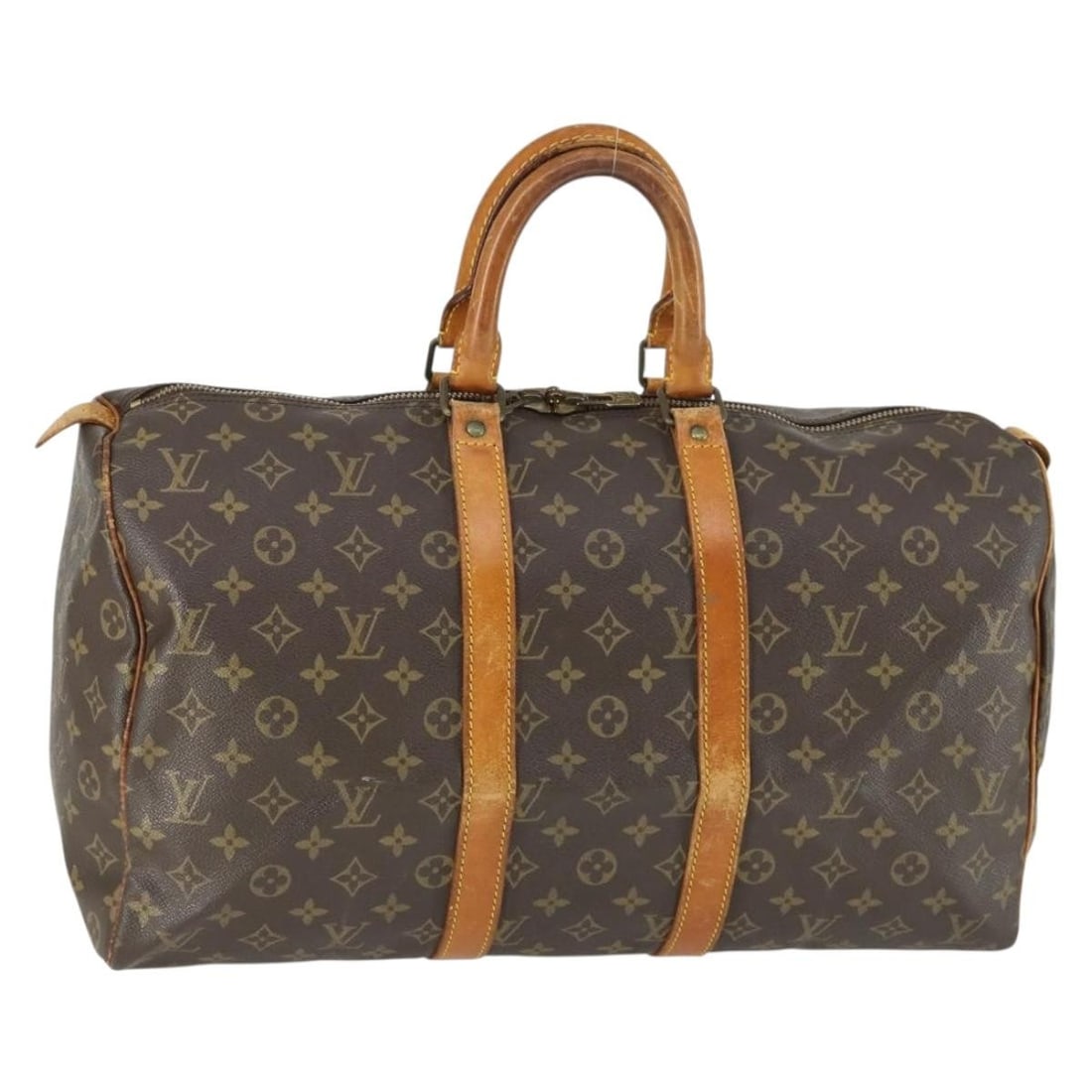 Louis Vuitton M41428 Keepall 45 Monogram Canvas Boston Bag: Louis Vuitton M41428 Keepall 45 Monogram Canvas Boston Bag Authentic Louis Vuitton Keepall 45 Boston bag in Monogram canvas, model M41428. This women's travel bag is made in France and is offered with