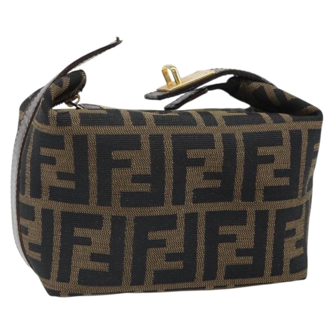 Zucca Canvas Fendi Handbag in Black and Brown from Italy: Zucca Canvas Fendi Handbag in Black and Brown from Italy This FENDI hand bag features the iconic Zucca canvas in black and brown. Made in Italy, the bag has a compact size suitable for carrying essent