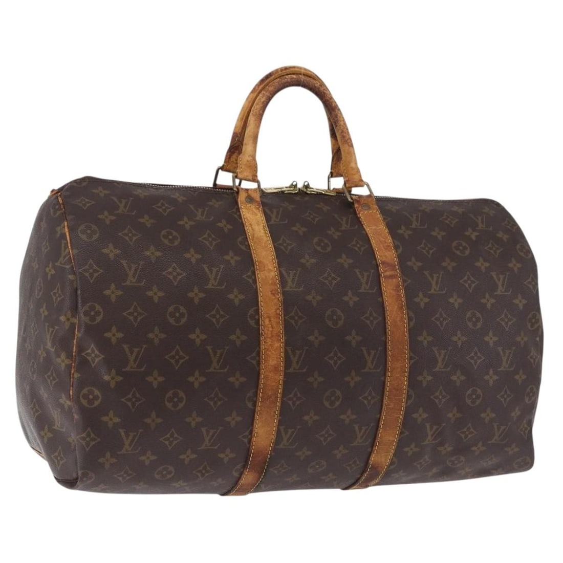 Louis Vuitton M41426 Keepall 50 Monogram Canvas Boston Bag: Louis Vuitton M41426 Keepall 50 Monogram Canvas Boston Bag Louis Vuitton Keepall 50 Boston bag in Monogram canvas, model M41426, made in France. This women's bag is offered without the original box or