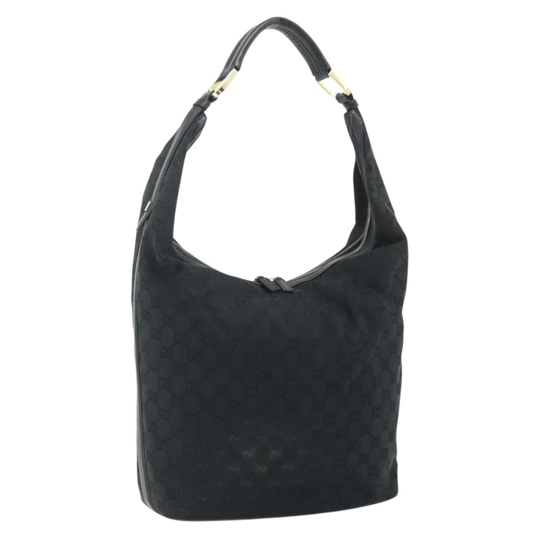 Gucci GG Canvas Black Gold Shoulder Bag 001 4287 Italy: Gucci GG Canvas Black Gold Shoulder Bag 001 4287 Italy This Gucci GG Canvas shoulder bag features a black and gold color scheme and is crafted from the brand's signature GG canvas material. Designed f