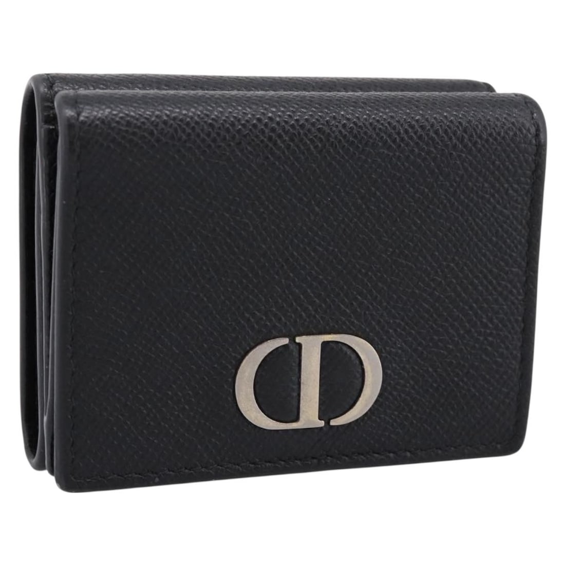 Christian Dior Leather Wallet Black with Gold Tone Hardware: Christian Dior Leather Wallet Black with Gold Tone Hardware Compact Christian Dior wallet in black leather with gold-tone accents. Made in Italy, this women's wallet is offered without the original bo