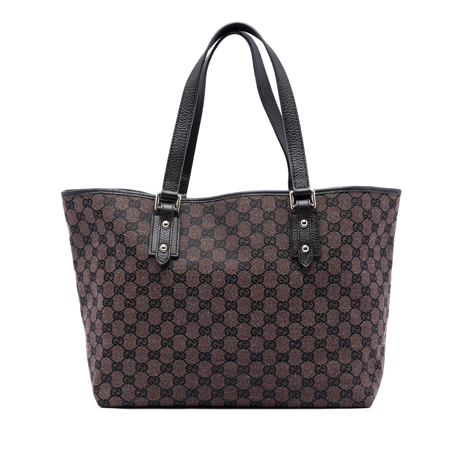 Brown GG Canvas Tote Bag with Leather Accents by Gucci (1 of 7)