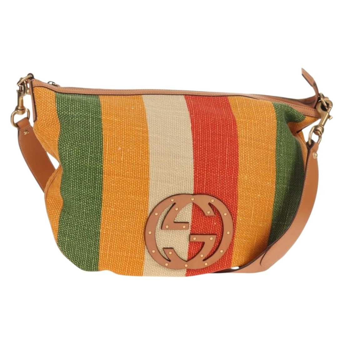 Gucci Interlocking Canvas Shoulder Bag Multicolor Gold Dust Bag: Gucci Interlocking Canvas Shoulder Bag Multicolor Gold Dust Bag Gucci Interlocking shoulder bag in multicolor canvas with gold-tone accents. Made in Italy, this women's shoulder bag includes a dust ba
