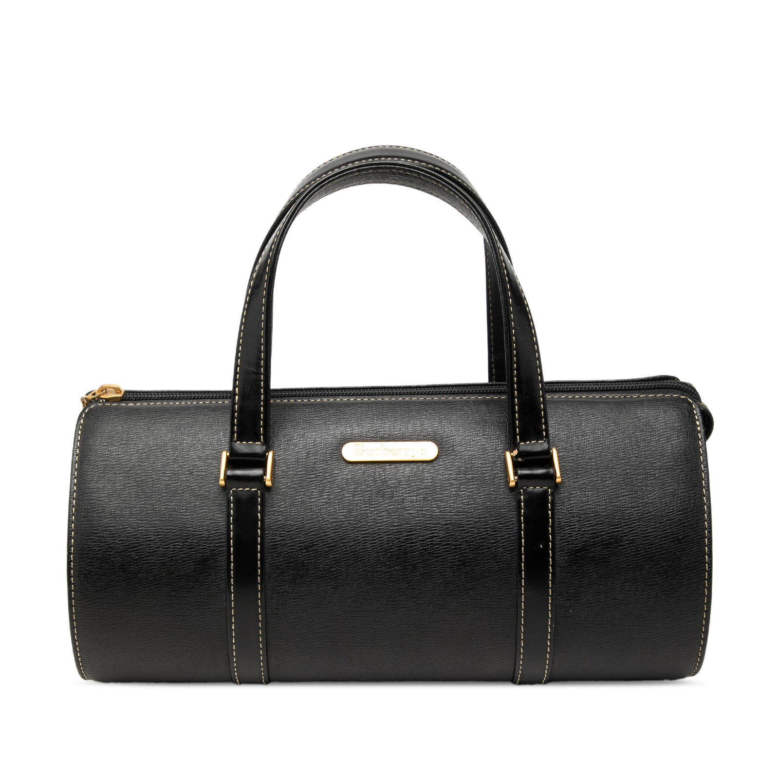Burberry black leather Boston bag made in Italy (1 of 6)