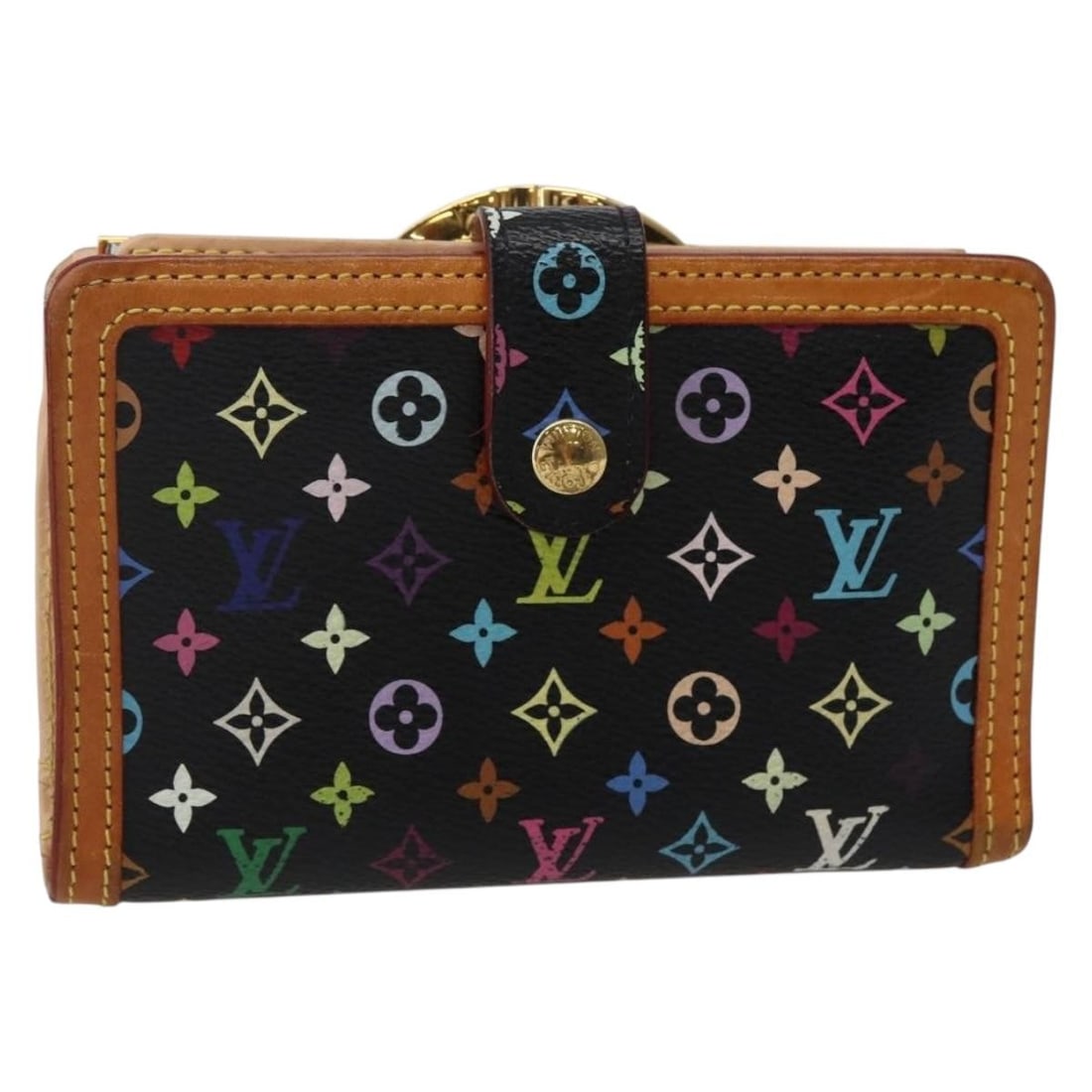 Louis Vuitton M92988 Viennois Bifold Wallet Black Multicolor Canvas: Louis Vuitton M92988 Viennois Bifold Wallet Black Multicolor Canvas Louis Vuitton Portefeuille Viennois bifold wallet in Monogram Multicolor Canvas with a black colorway, made in France. Designed for 