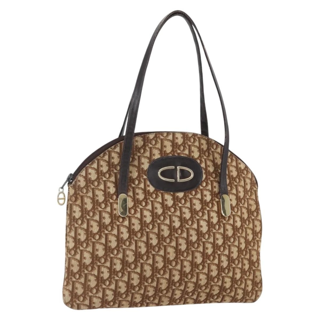 Beige Gold Christian Dior Trotter Canvas Tote Bag from France: Beige Gold Christian Dior Trotter Canvas Tote Bag from France This Christian Dior Trotter Canvas tote bag features a beige and gold color scheme with the iconic Trotter canvas exterior. Designed as a 