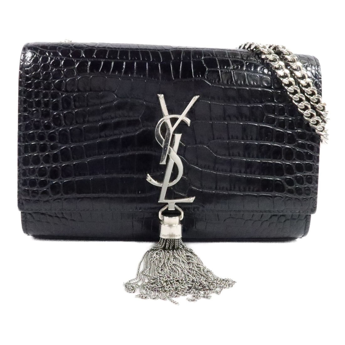 Yves Saint Laurent Kate Small Shoulder Bag Black Calfskin PTR474366: Yves Saint Laurent Kate Small Shoulder Bag Black Calfskin PTR474366 Saint Laurent Kate Small chain shoulder bag in black calfskin with a magnetic pocket and one open interior pocket. Made in Italy, th