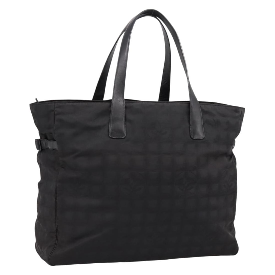 CHANEL Travel Line Canvas Tote Black Silver Italy: CHANEL Travel Line Canvas Tote Black Silver Italy Chanel New Travel Line tote bag in black and silver canvas. This women's tote is made in Italy and includes only the bag shown; item box and dust bag 