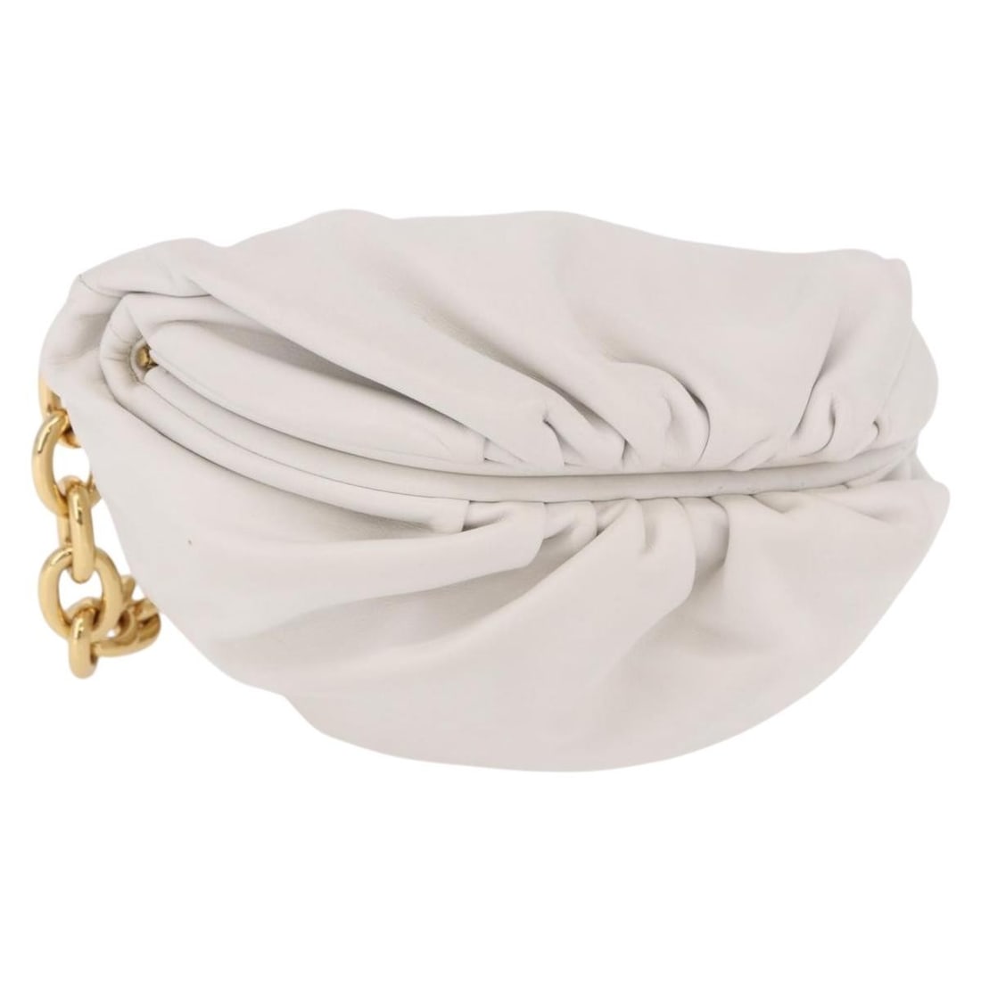 Bottega Veneta Leather Shoulder Bag White Gold Italy: Bottega Veneta Leather Shoulder Bag White Gold Italy Authentic Bottega Veneta shoulder bag in white and gold leather. This women's bag includes a dust bag and is made in Italy. Condition is B with rea