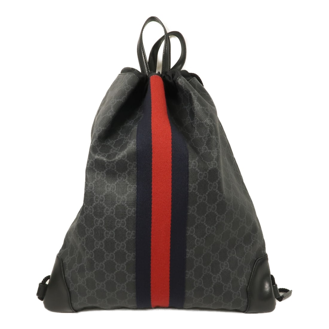 Gucci 473872 GG coated canvas drawstring backpack black (1 of 13)