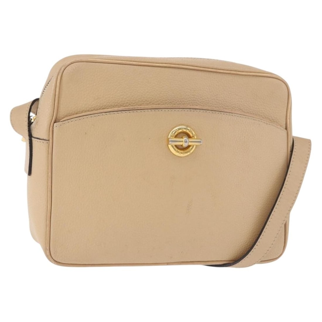 Celine Vintage Beige Leather Shoulder Bag: Celine Vintage Beige Leather Shoulder Bag Vintage Celine leather bag in beige with a compact silhouette and Italian craftsmanship. This women's bag is offered in fair condition with visible signs of u