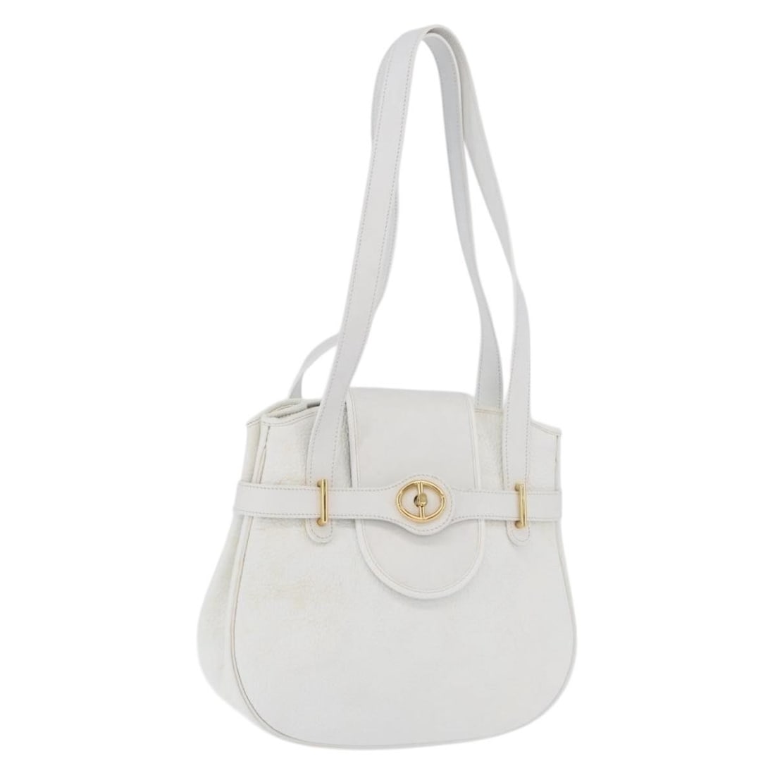 Christian Dior White Gold Leather Shoulder Bag France: Christian Dior White Gold Leather Shoulder Bag France Authentic Christian Dior shoulder bag in white and gold leather, made in France. This women's bag has a structured shoulder bag silhouette and is 