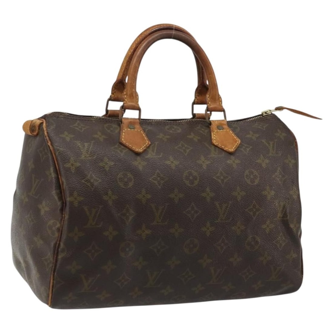Louis Vuitton M41526 Speedy 30 Monogram Canvas Handbag: Louis Vuitton M41526 Speedy 30 Monogram Canvas Handbag Louis Vuitton Speedy 30 handbag in Monogram canvas, model M41526, made in France. This women's handbag is offered in heavily used condition with 