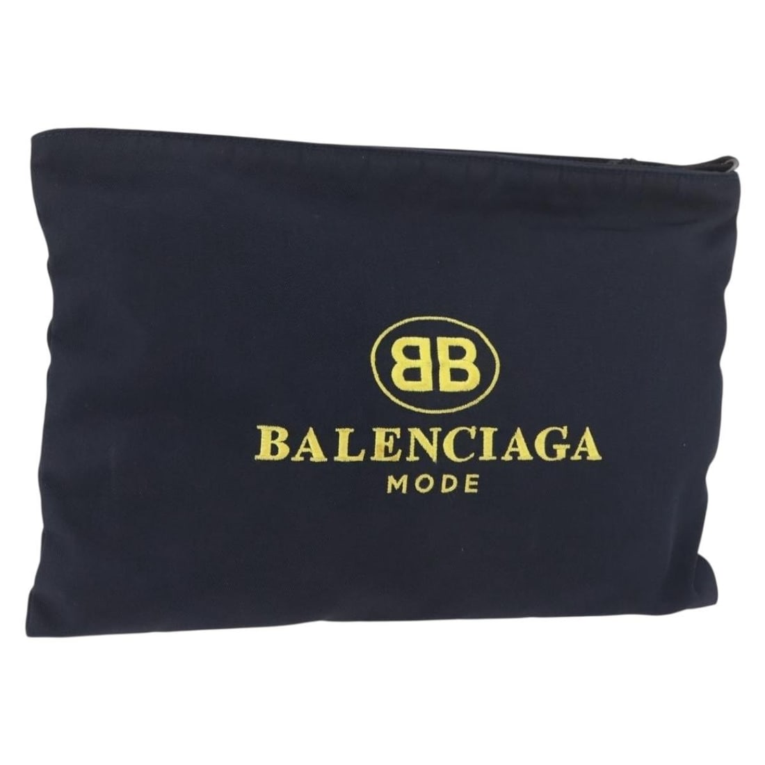 Balenciaga 459745 Black Nylon Clutch Bag with Dust Bag: Balenciaga 459745 Black Nylon Clutch Bag with Dust Bag Balenciaga women's clutch bag in black nylon with a slim profile and included dust bag. Made in Italy, this piece shows visible wear consistent w