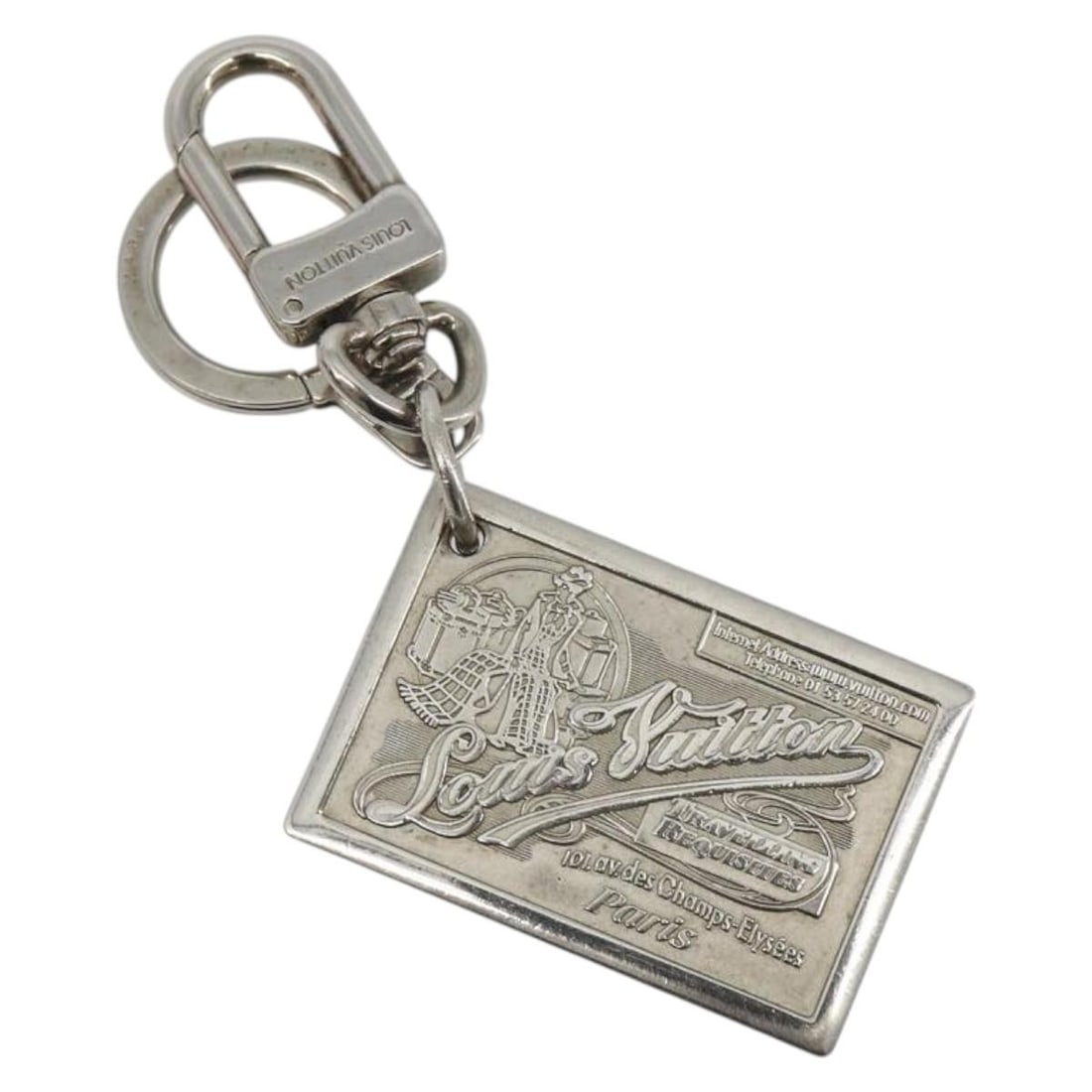 Louis Vuitton M65374 Porte Cles Jean silver metal key holder (1 of 9)