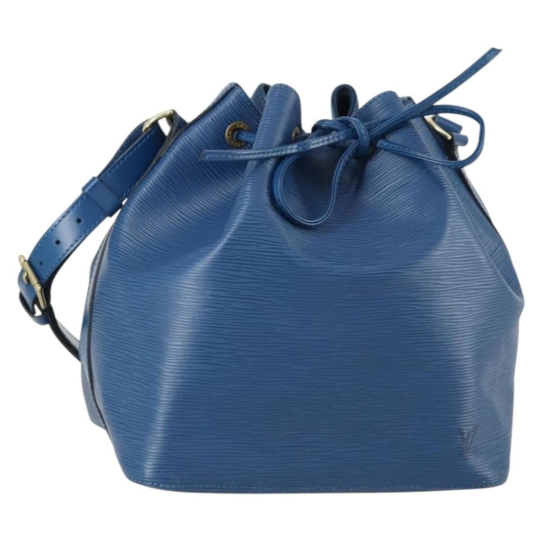 Louis Vuitton Blue Epi Leather Petit Noe M44105 Shoulder Bag France: Louis Vuitton Blue Epi Leather Petit Noe M44105 Shoulder Bag France This Louis Vuitton Epi Petit Noe shoulder bag features durable blue Epi leather and a classic bucket silhouette. The bag includes an