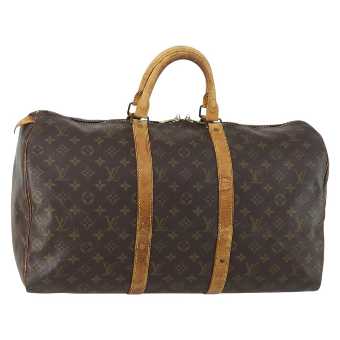 Louis Vuitton Keepall 50 Monogram Canvas Boston Bag M41426: Louis Vuitton Keepall 50 Monogram Canvas Boston Bag M41426 Authentic Louis Vuitton Keepall 50 Boston bag in Monogram canvas, made in France. This women's travel bag is offered without the original box