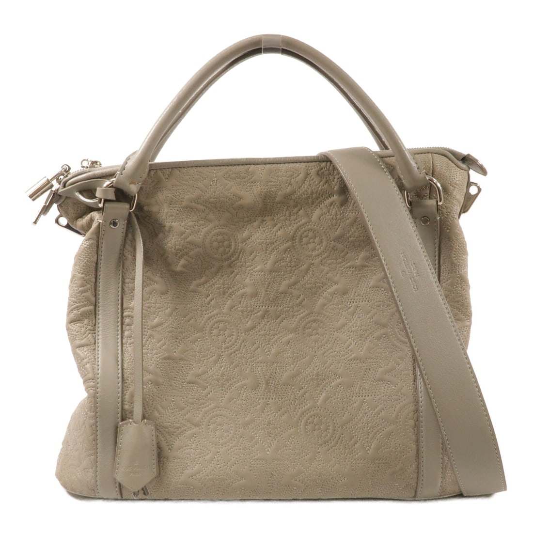 Louis Vuitton Ixia PM M97070 2 Way Shoulder Bag Gray Leather: Louis Vuitton Ixia PM M97070 2 Way Shoulder Bag Gray Leather Louis Vuitton Ixia PM 2-way shoulder bag in gray Monogram Antheia leather. This women's bag features a structured design with top handles a