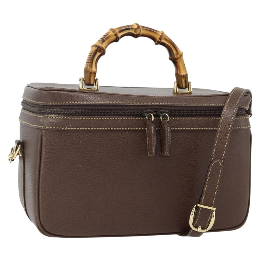 Gucci 013 2122 2491 Leather 2way Bamboo Handbag Brown (1 of 18)