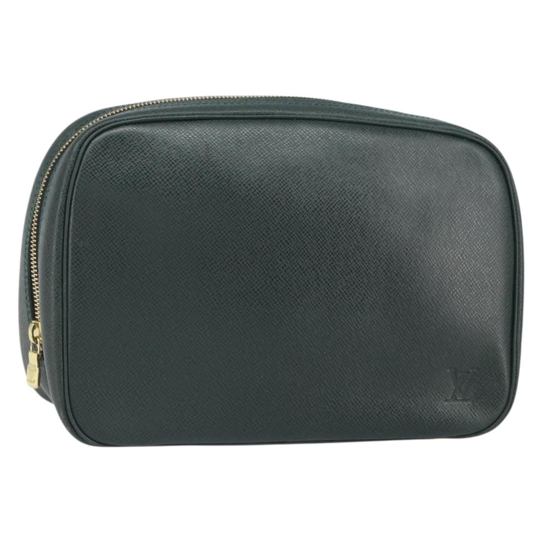 Louis Vuitton Taiga Epicea GM toiletry clutch M30214: Louis Vuitton Taiga Epicea GM toiletry clutch M30214 This Louis Vuitton Taiga Trousse Toilette GM clutch bag in Epicea features a structured design crafted from Taiga leather. The bag offers a spaciou