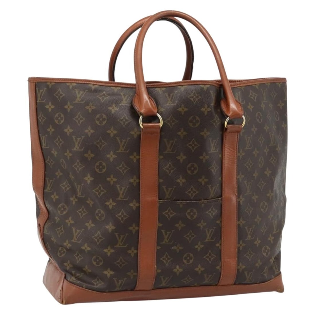 Louis Vuitton M42420 Sac Weekend GM Monogram Canvas Tote: Louis Vuitton M42420 Sac Weekend GM Monogram Canvas Tote Louis Vuitton Sac Weekend GM tote bag in Monogram canvas. This women's tote is made in France and shows heavy use consistent with rank C condit