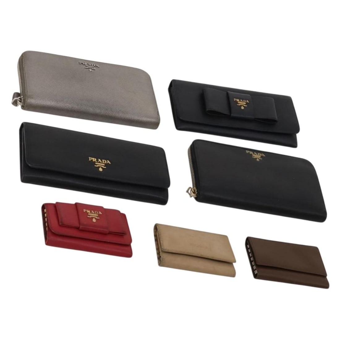 PRADA leather wallet bundle 7 pieces red black beige (1 of 16)