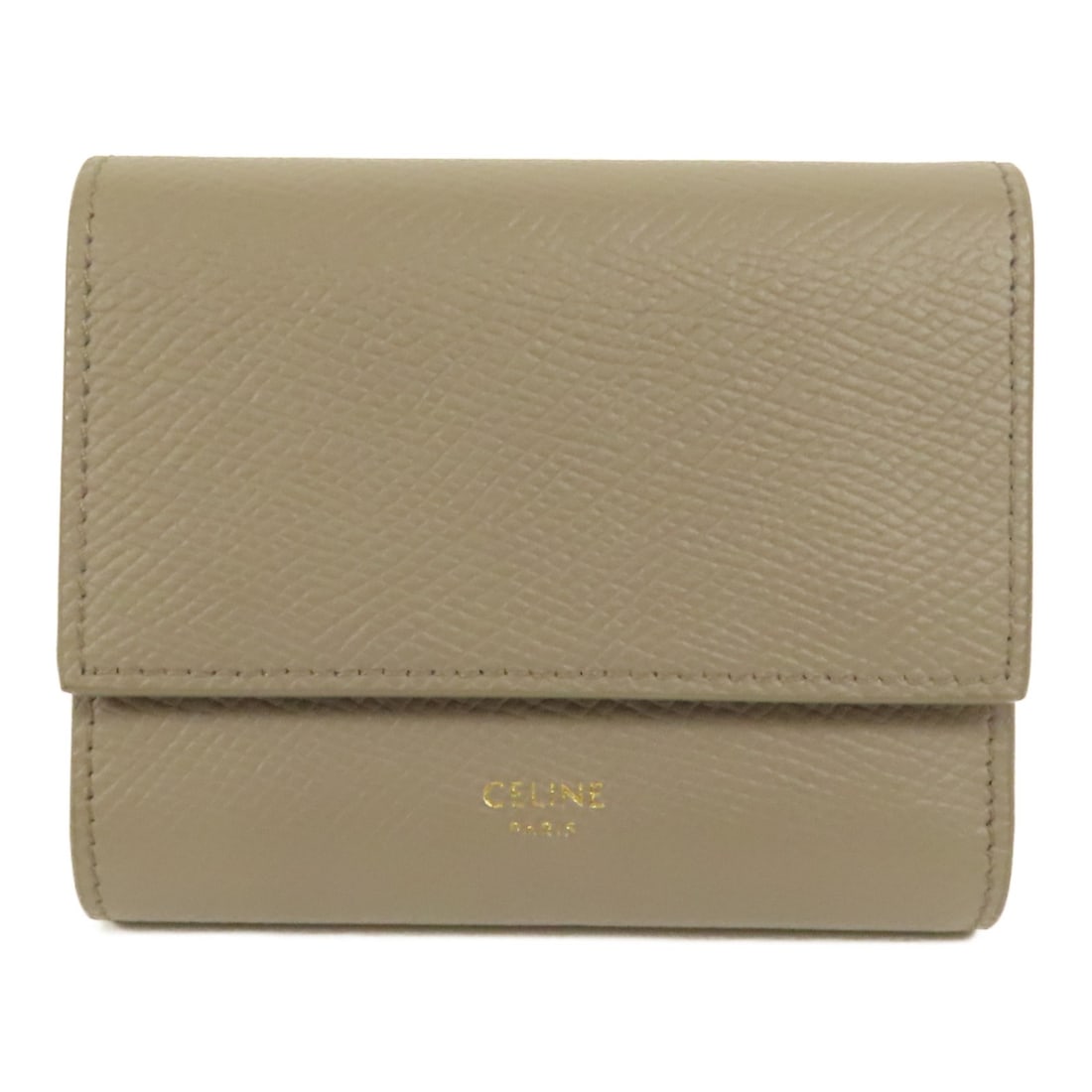 CELINE tri-fold wallet gray calfskin leather GHW (1 of 14)