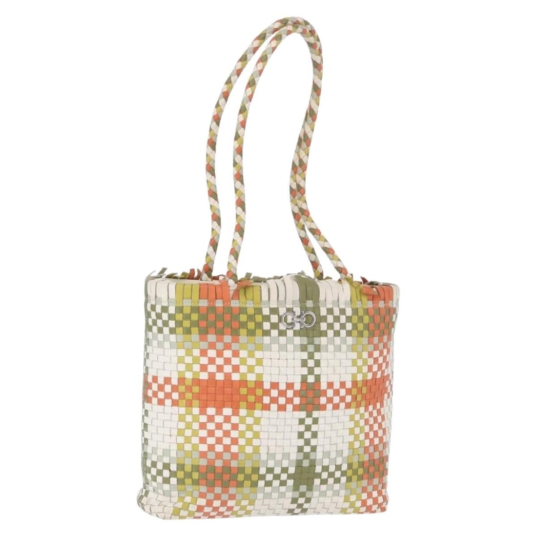 Leather Tote Bag Salvatore Ferragamo Gancini Multicolor Silver: Leather Tote Bag Salvatore Ferragamo Gancini Multicolor Silver Salvatore Ferragamo Gancini tote bag in multicolor and silver leather, made in Italy. This women's tote is offered without the original i