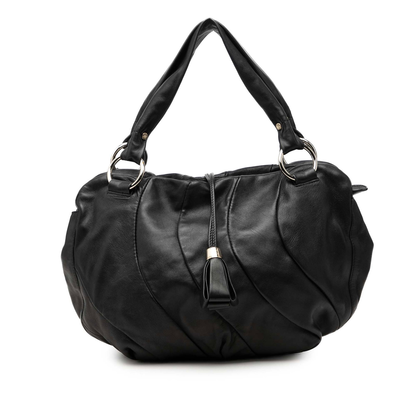 Celine Bittersweet Pleated Calfskin Hobo Bag Black: Celine Bittersweet Pleated Calfskin Hobo Bag Black Celine Bittersweet hobo bag in black calfskin leather with a pleated design. This bag features flat leather handles, a top zip closure, and an interi