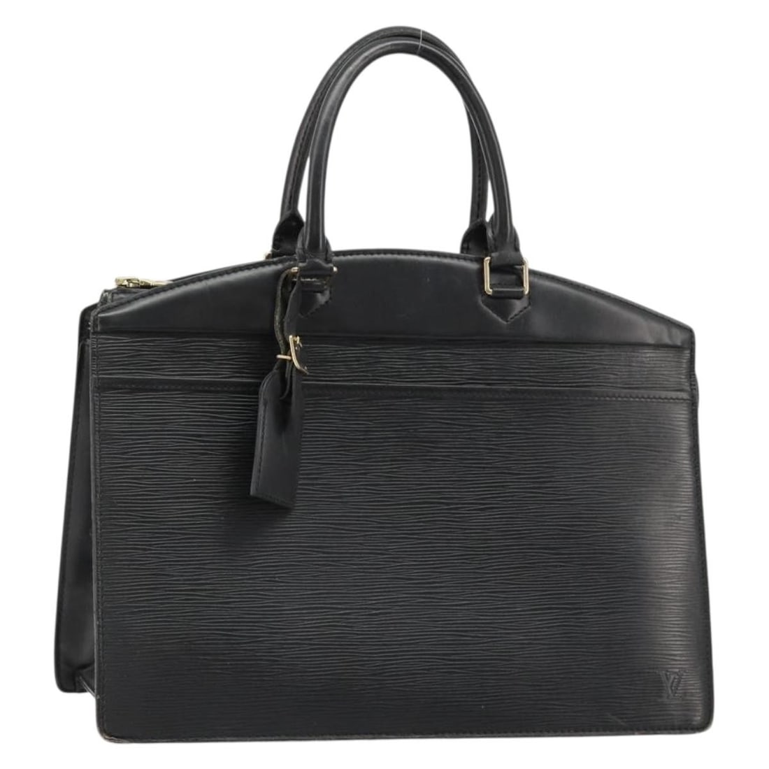 Louis Vuitton M48182 Riviera Epi Leather Handbag Black: Louis Vuitton M48182 Riviera Epi Leather Handbag Black Louis Vuitton Epi Riviera Hand Bag in black Epi leather, made in France. This women's handbag comes with a name tag accessory and features a hand