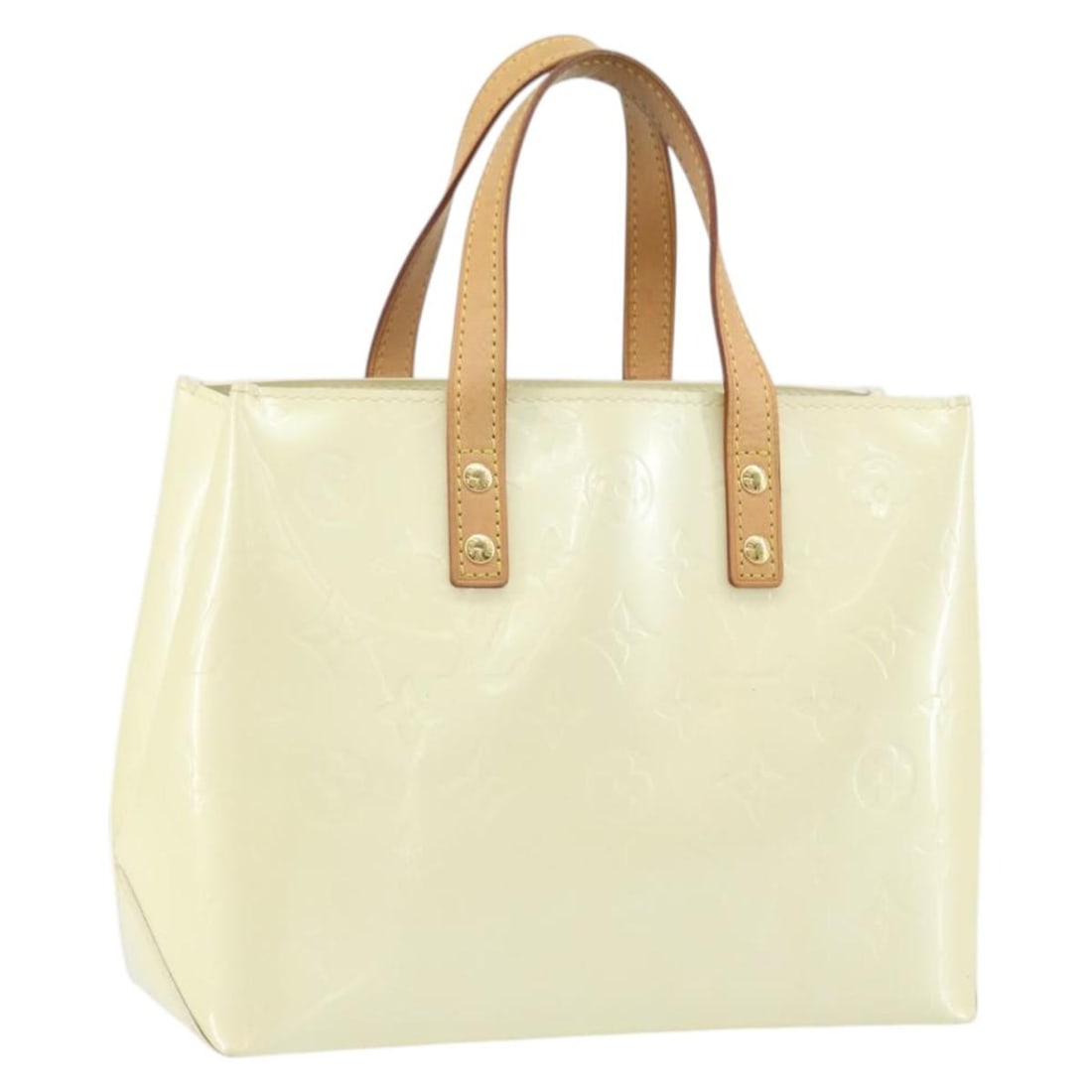 Louis Vuitton Reade PM Vernis Patent Leather Handbag Perle M91336: Louis Vuitton Reade PM Vernis Patent Leather Handbag Perle M91336 Louis Vuitton Monogram Vernis Reade PM handbag in Perle patent leather. This women's handbag was made in France and includes only the 