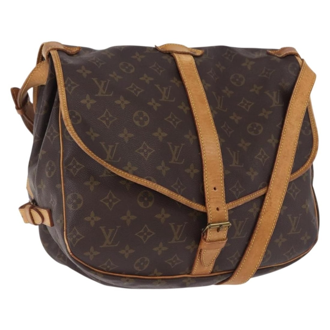 Louis Vuitton M42254 Saumur 35 Monogram Canvas Shoulder Bag: Louis Vuitton M42254 Saumur 35 Monogram Canvas Shoulder Bag Louis Vuitton Saumur 35 shoulder bag in Monogram canvas with an adjustable shoulder strap. This women's bag was made in France and is offere