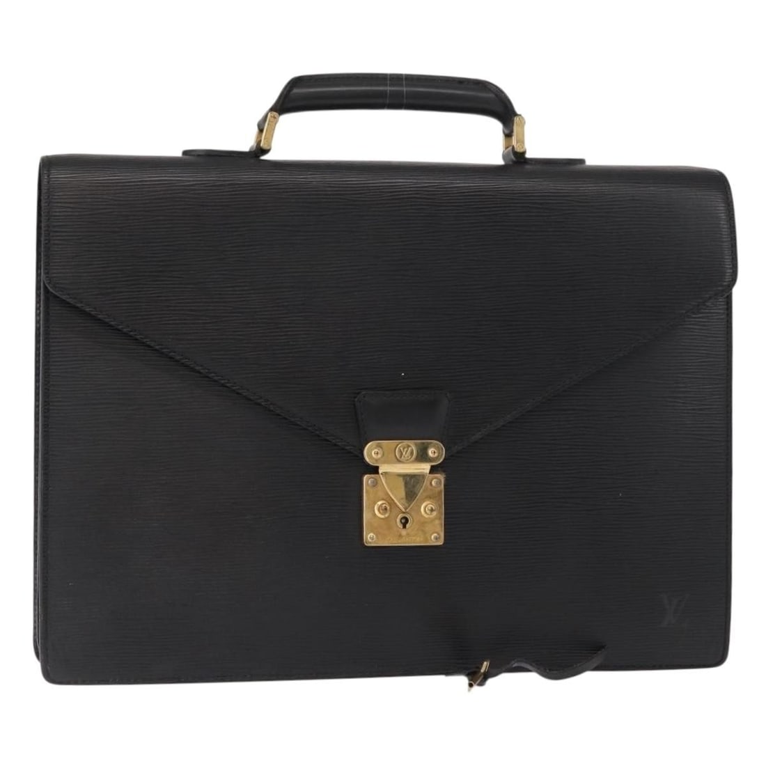 LOUIS VUITTON Epi Leather Serviette Ambassador Black Business Bag M54412: LOUIS VUITTON Epi Leather Serviette Ambassador Black Business Bag M54412 Experience luxury and functionality with the LOUIS VUITTON Epi Serviette Ambassador Business Bag, crafted from premium black Ep