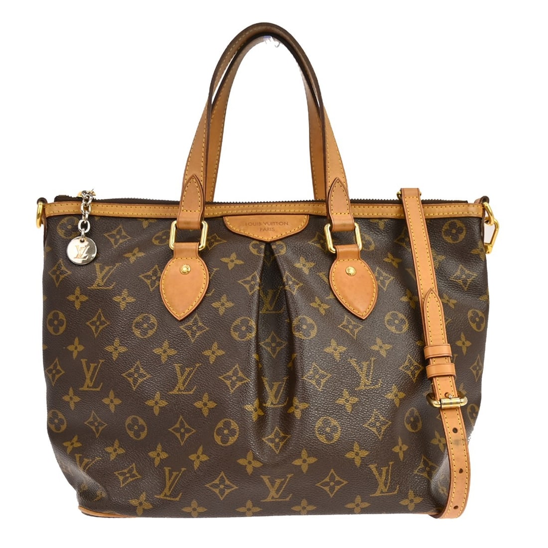 Louis Vuitton Palermo PM Monogram 2way Tote Shoulder Bag M40145: Louis Vuitton Palermo PM Monogram 2way Tote Shoulder Bag M40145 Vintage Louis Vuitton Palermo PM 2-way tote bag in brown Monogram canvas with leather trim. This medium tote features a buckle flap and 