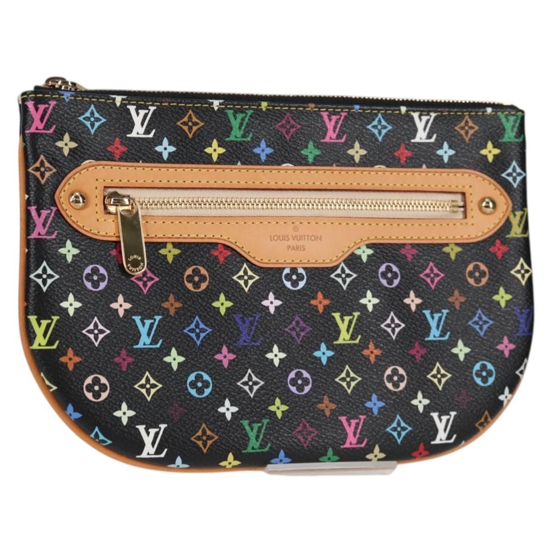 Louis Vuitton M60030 Monogram Multicolor Black Canvas Pouch: Louis Vuitton M60030 Monogram Multicolor Black Canvas Pouch Louis Vuitton Monogram Multicolor Pochette GM pouch in black Monogram Multicolor canvas. Made in France, this women's pouch includes the dus