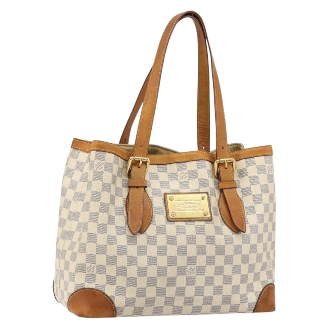 Louis Vuitton Hampstead MM Damier Azur Canvas Tote N51206: Louis Vuitton Hampstead MM Damier Azur Canvas Tote N51206 Louis Vuitton Hampstead MM tote bag in Damier Azur canvas, made in Spain. This women's tote features the Damier Azur exterior and measures app