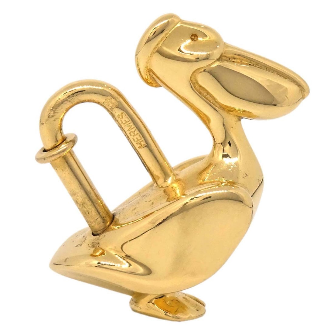 Hermes 1992 Pelican Cadena Padlock Bag Charm Gold Plated (1 of 5)