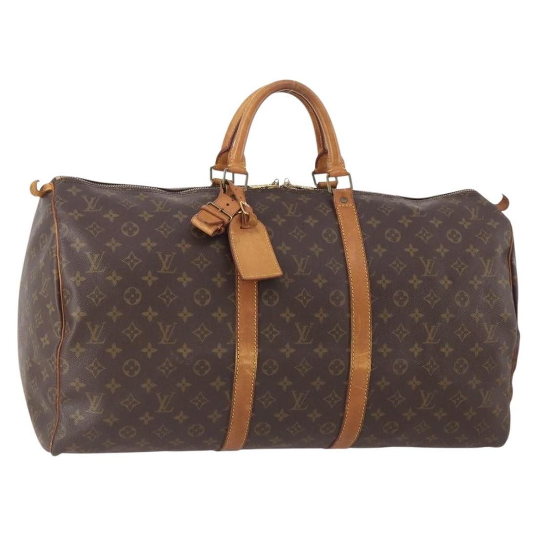 Monogram Canvas Keepall 55 Boston Bag by Louis Vuitton M41424: Monogram Canvas Keepall 55 Boston Bag by Louis Vuitton M41424 This Louis Vuitton Monogram Keepall 55 Boston Bag showcases the iconic monogram canvas exterior in classic brown tones. Designed for women