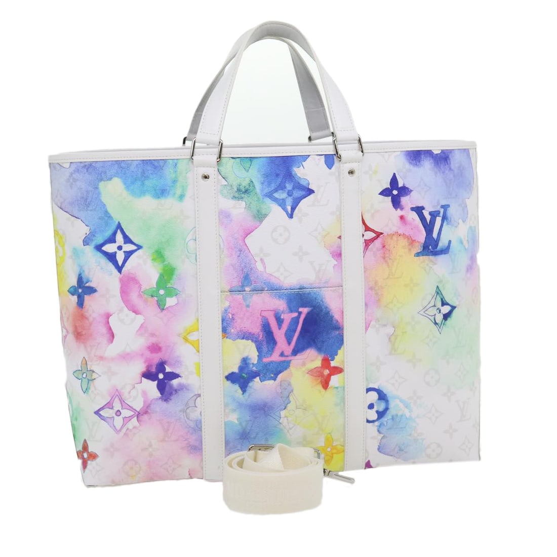 Louis Vuitton M45754 Sac Weekend Monogram Canvas Multicolor Tote: Louis Vuitton M45754 Sac Weekend Monogram Canvas Multicolor Tote Louis Vuitton Monogram Water Sac Weekend tote bag in multicolor monogram canvas. This women's tote is made in Spain and includes a dust