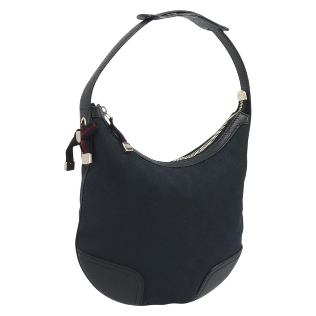 Gucci 162895 GG Canvas Shoulder Bag Black Gold: Gucci 162895 GG Canvas Shoulder Bag Black Gold Authentic Gucci shoulder bag in black and gold GG canvas with a classic compact silhouette. Made in Italy, this women's bag includes a dust bag and is no