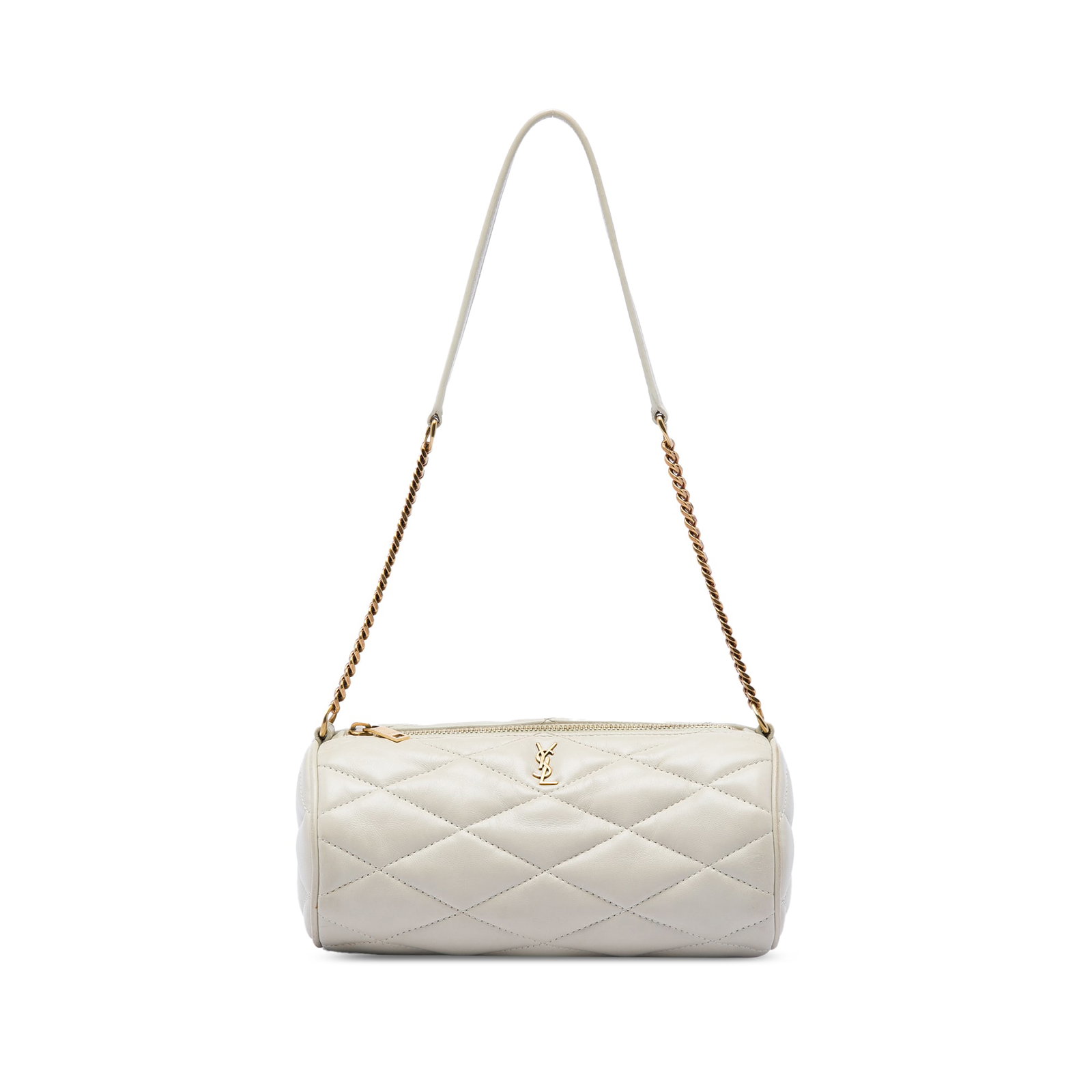 Saint Laurent Sade Tube Mini White Quilted Lambskin Bag (1 of 5)