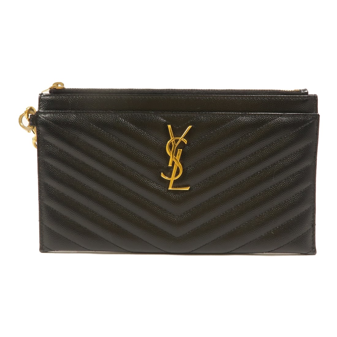 Yves Saint Laurent 584719 Cassandre matelasse calfskin pouch black (1 of 15)