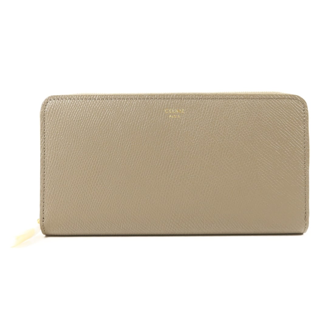 CELINE Gray Calfskin Around Zip Long Wallet Gold Tone Hardware (1 of 14)