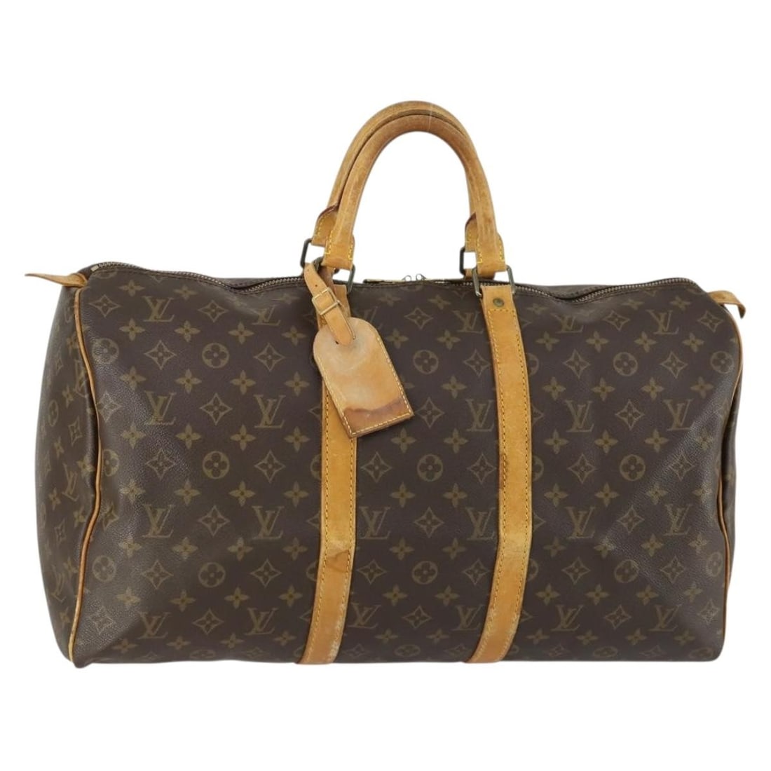 Louis Vuitton M41426 Keepall 50 Monogram Canvas Boston Bag: Louis Vuitton M41426 Keepall 50 Monogram Canvas Boston Bag Louis Vuitton Keepall 50 Boston Bag in Monogram Canvas, made in France. This women's bag comes with a name tag and is identified as product n