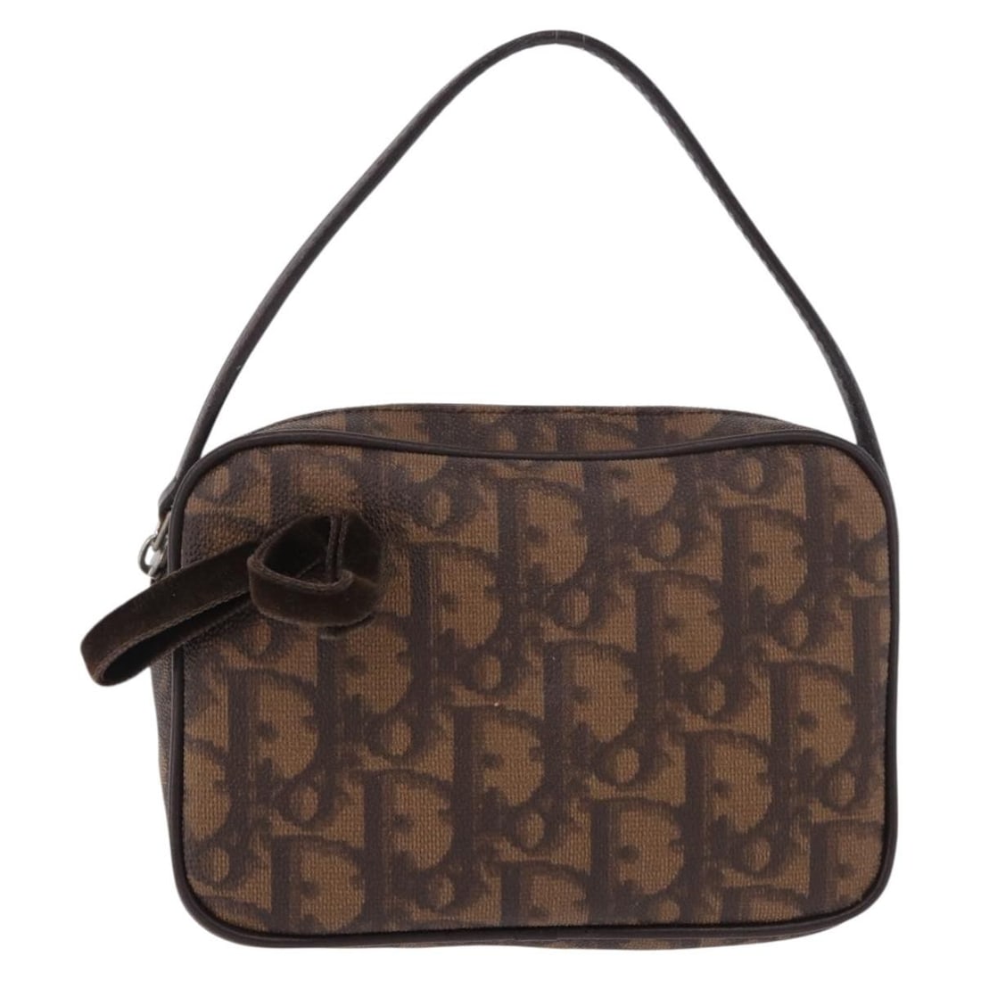 Christian Dior Vintage Trotter canvas pouch brown: Christian Dior Vintage Trotter canvas pouch brown Vintage Christian Dior Trotter Diorissimo canvas piece in brown, made in Italy. This item is in good condition with light rubbing and marks to the ext
