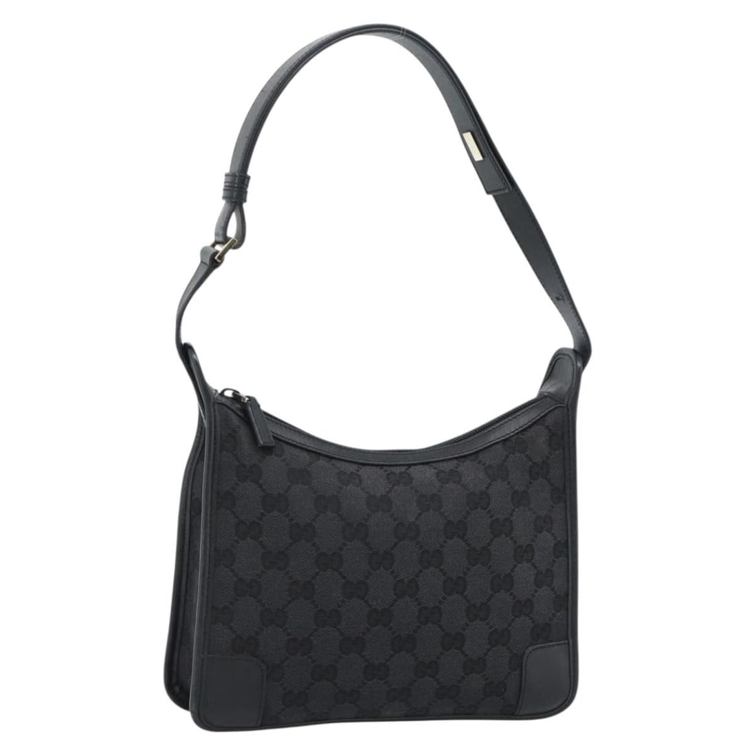 Gucci 182901A GG Canvas Shoulder Bag Black Gold Tone: Gucci 182901A GG Canvas Shoulder Bag Black Gold Tone This Gucci shoulder bag is crafted in GG Canvas with a black and gold color combination. Made in Italy, it features a shoulder strap with an approx