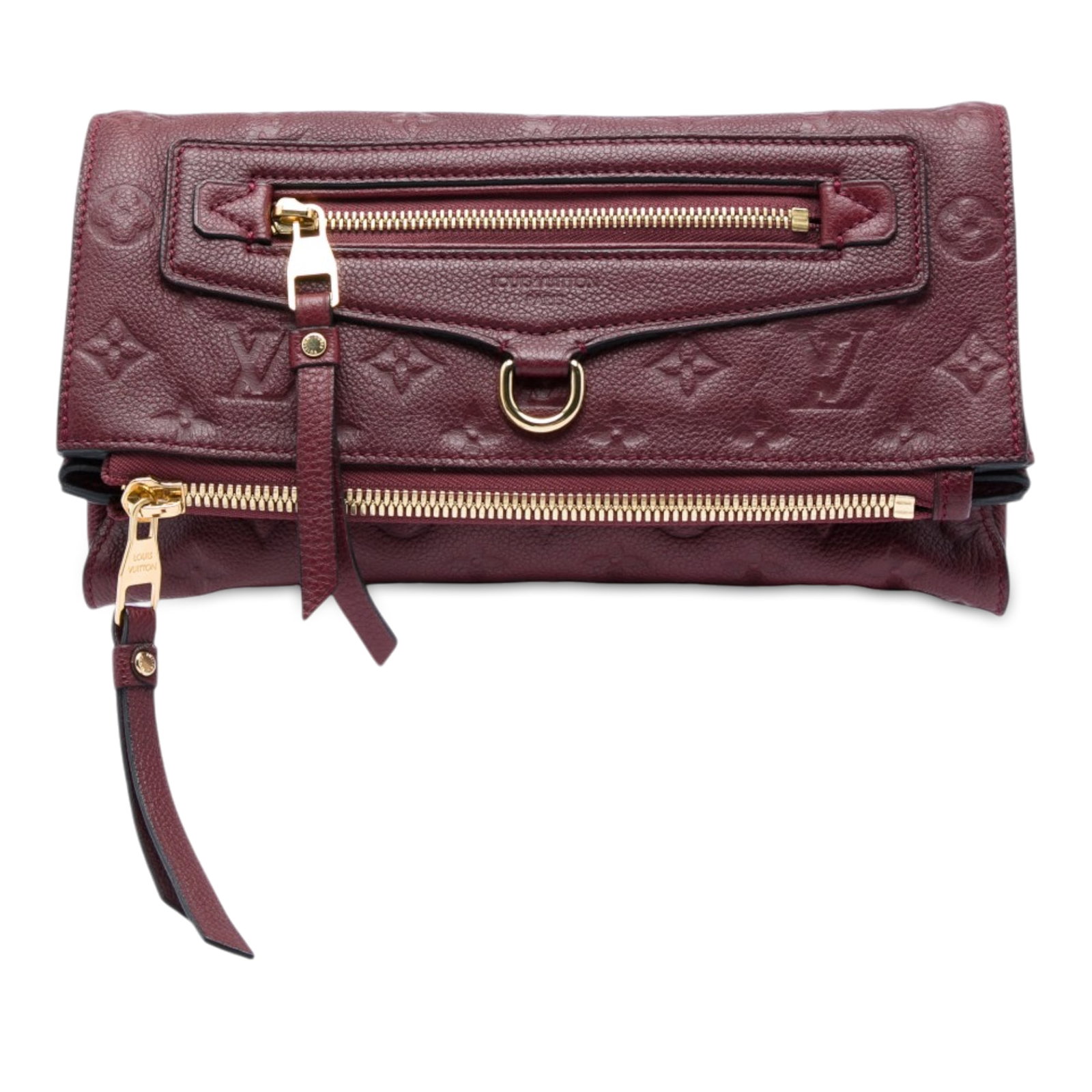 Louis Vuitton Petillante red Monogram Empreinte leather bag: Louis Vuitton Petillante red Monogram Empreinte leather bag Louis Vuitton Monogram Empreinte Petillante bag in red leather with exterior zip pockets and an interior slip pocket. Condition is AB with n