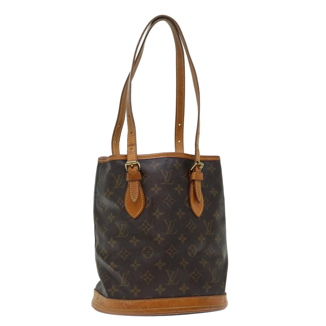 Louis Vuitton M42238 Bucket PM Monogram Canvas Shoulder Bag: Louis Vuitton M42238 Bucket PM Monogram Canvas Shoulder Bag Louis Vuitton Monogram Bucket PM shoulder bag in Monogram Canvas, made in France. This women's bag features the classic Monogram color and c