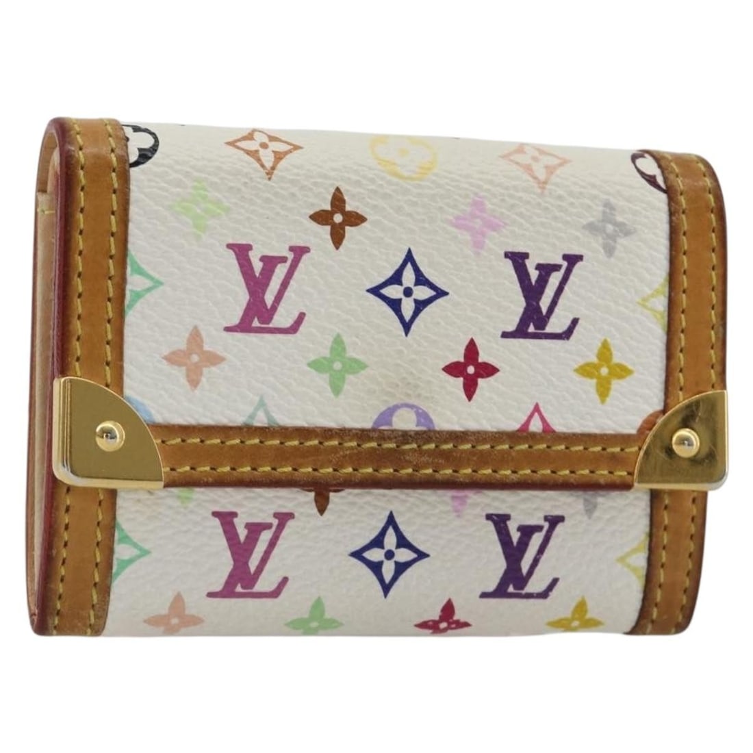 Louis Vuitton M92657 White Multicolor Canvas Coin Purse (1 of 18)